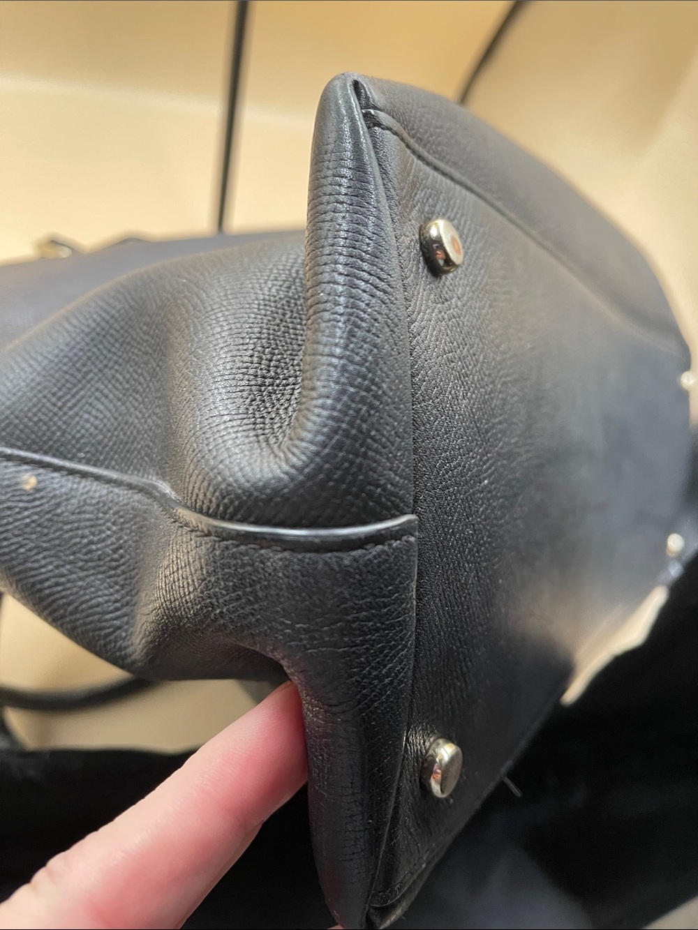 kate spade navy Leather Dome Work  Tote with Gold Logo 3 Sections - Picture 7 of 8